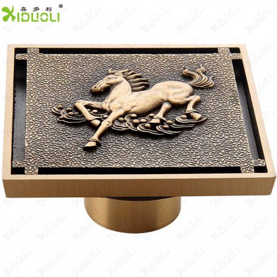 Brass Antique Floor Drain Stainless Steel Bathroom Floor Drain