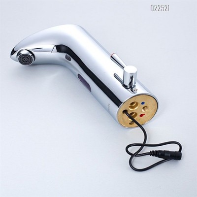 handfree touchless chromed deck mounted with base plate infrared basin faucet automatic motion sensor faucet