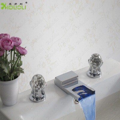 2015 Waimaotong top sale good quality Jewel handle LED waterfall faucet